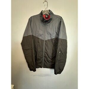 Starter Jacket Black Gray Men's Size Small Lightweight Plain Full Zip